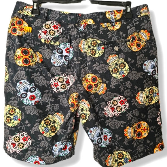 Loudmouth Sugar Skull Golf Shorts Size 38 - Picture 3 of 9